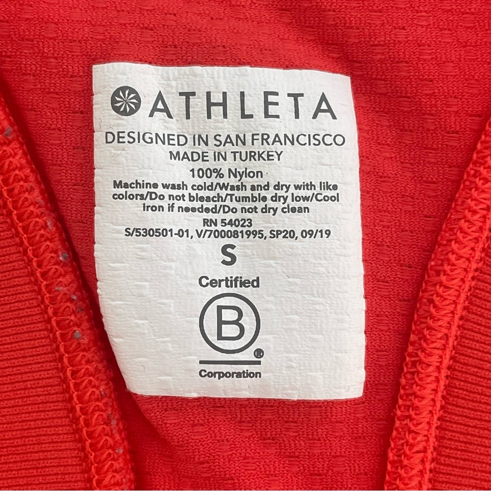 Athleta Razorback Fitted Neon Red/Orange Tank Top Yoga Activewear Size Small - Picture 8 of 8